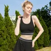 AL Yoga SweatTops Soutiens-gorge de sport Gilet + Pantalon court Leggings assortis Jupe de tennis Shorts Sweat-shirts à fort impact Soutien-gorge choisi sans couture en forme de U Faux deux pièces de style boxeur