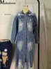 Giacche da donna autunno donna Sexy denim strappato 2021 giacca di jeans lunga Casual Vintage cappotto invernale con maniche femminili Streetwear taglie forti