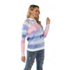 Heren Hoodies Sweatshirts 2021 Herfst Dames Nieuwe Kleur Contrast Tie Dye Dameskleding Trui Ronde Hals Losse Dames Trui 8w54