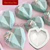 Stampi da forno Stampo in silicone a forma di cuore con diamante 3D San Valentino Stampo per cioccolato fondente Modello in argilla fai-da-te Strumenti per decorare torte Accessori