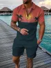 Summer Hawaii Print 3D Polo Shirts Sets Zestawy Męskie Modne Koszula z krótkim rękawem Zestaw zestawu garnitury Man Tracksuit Odzież 240202