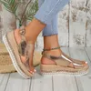 Ladies Shoes High Quality Peep Toe Womens Sandals Fashion Bordered Office and Career Solid Wedges Sandals Zapatos 240201