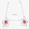 Andra smyckesuppsättningar Stonefans Pink Flower Chest Chain Jewellery Bh Harness Crystal Sexig underkläder Exotiska strippare Dräkt Women Party One Piece Party YQ240204