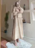 Ethnic Clothing Women Eid Muslim Sets Two Pieces Kaftan Arab Solid Color Tops Skirts Casual Loose Islam Musulman Ensemble Vestidos