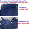 Bras spetsblommor Push Up Bh Women Transparent underkläder för Bralette Sexiga intimat underkläder Topp kvinnliga två stilar