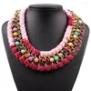 Choker Latest Model Fashion Colorful Rope Necklace Resin Gold Chain String Collar Statement For Ladies Jewelry