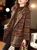 女性のスーツYitimoky Plaid Wool Blazers for Women 2024 Fashion Office Ladies Notched Double Brethided Coat