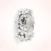 Klusterringar lyxiga mode silver rosguld färger blomma för kvinnor trendiga metall inlagd bröllopsengagemang smycken