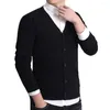 Men's Sweaters Men Cardigan Jacket V Neck Knitted Coat Slim Fit Solid Color Sweater For Fall Winter Casual Wear
