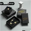 Boîtes à bijoux Stam Boîte en carton Rec Square Plume Lettre imprimée pour bague Collier Boucle d'oreille Bracelet Cadeau Emballage Case Drop Livraison Dhgbp