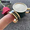 Wedding Rings Drop TUSSTEN 8MM Black Carbon Fiber Ring Classic Tungsten Band For Men Women Shiny Bevel Edges Comfort Fit