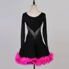 Scene Wear Luxury Feather Latin Dance Big Swing Cha Performance Competition Dress Gitba Three Step