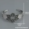 Bangle Vintage lepel Manchet armband Tibetaans verzilverd gesneden bloem geometrische opening verstelbare Indiase sieraden cadeau vrouwen