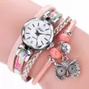 Relojes de pulsera Reloj de pulsera Mujer Cuarzo Cuero Sinuoso Tejido a mano Señoras Relojes de lujo Reloj de vestir