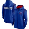 Buffalo''bills''men Royal Mideline Club Fleece Pullover Full-Zip Hoodie