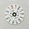 Kit di riparazione orologio Ruota bianca con data e settimana Movimento NH35 NH36 Quadrante arabo con corona automatica a ore 3.0/3.8