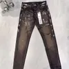 Fioletowe dżinsy projektanci damskich dżinsów wysokiej jakości w trudnej sytuacji Rieczeń Rowerzyści dżinsowe ładunki dla mężczyzn mody mody mężczyźni czarne spodnie