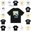 Herr t-shirts rhude lyx varumärke skjorta män skjortor designer shorts tryck vit svart m xl gata bomull mode ungdomar mens tshirts tshirtqkuesmcx