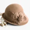 Hepburn Style 100 Australië Wolhoed Vrouw Bloem Cloche Cap Dame Vilt Fedora 240126