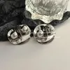 Boucles d'oreilles géométriques, boule ronde irrégulière en métal pour femmes, Style européen et américain, personnalité, grand bijoux cadeau