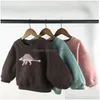 Pullover Plover Autumn Kids Hoodies Cool Dinosaur Plus Fleece Children Comfortable Sweatshirt 231018 Drop Delivery Baby Maternity Cl Dhb8X