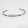 Bangle Arrival Stainless Steel Bangle Engraved Positive Inspirational Quote Cuff Mantra Bracelet For Drop Delivery Jewelry Bracelets Dhjig