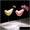 Wine Glasses Cocktail Glasses Creative Bird Shape Water Juice Wine Glass Bar Ktv Party Decorative Drop Delivery Home Garden Kitchen, D Dhfls