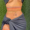 Outros conjuntos de jóias personalizado sexy corpo corrente nome personalizado barriga corrente de cintura de aço inoxidável para mulheres verão praia jóias banhado a ouro yq240204