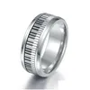 Band Rings Men Music Piano Keyboard Ring Stainless Steel Rotatable Spinner Rings For Man Boyfriend Gifts Sier Tone Drop Delivery Jewe Dhcr3