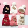 Cappellini Beanie / Teschio 6 colori Cappelli invernali da donna lavorati a maglia con capelli fini interni Berretti caldi e morbidi Cappelli Cloghet di marca 140G Tag Drop Deliv Dhphl