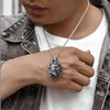 Pendants Personality Buddha Demon Pendant Necklace For Men Jewelry Fashion 925 Silver Male Anniversary Accessories Buddhist Gift