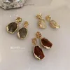 Dangle Earrings Square Stone Unique Exquisite Elegant Women's Jewelry Zircon Fashion Top Accessories Gorgeous
