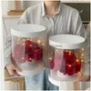 Förpackningsboxar Partihandel blomsterhandlarblomma paket Box Clear Pvc Diy Bouquet Valentine Day Mothers Gift Drop Delivery Office School Busine DH9W0