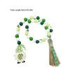 Chandelier Crystal Irish Festival Wood Beads St. 's Day Dwarf Tassel Pendant Party DIY Garland 20 Ft