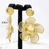 Necklace Earrings Set Gold Color Bracelet Ring For Women 18K Plated Flower Design Luxury Dubai Jewelry