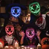 Party Supplies Wireless Halloween Neon LED PURGE MASK MASKERADE MASKERADE MASKS Ljus växer i den mörka skräcken som glödar