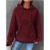 Women's Hoodies Autumn 2024 Solid Casual Loose Fitting Hooded Long Sleeved Patchwork Waffle Sweater For Women
