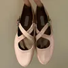 Ballerina Ballet Flats Leather Designer Shoes Ballerina flats Low heels Slingers Black white Burgundy Sheepskin inside, cowhide outside 34-41