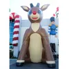 8mH (26 pés) Com soprador atacado Gigante Animado Adorável Natal Inflável Rudolph, ornamento de rena marrom gigante para decoração de quintal de casa de fazenda