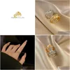 Pierścienie klastra małe świeże pierścień mody lekki luksus cyrkon kwiat Korea South Sen Series mniejszość podwójna otwarta dostawa dhnoj