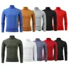 Casual T-shirt voor heren, effen kleur, halve col, lange mouwen, perfect voor vrijetijds- of atletische activiteiten 240119