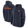 Chicago'bears''men Navy Side Leline Club 공연 Full-Zip Hoodie