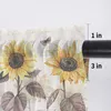 Curtain Retro Flower Butterfly Sunflower Small Window Valance Sheer Short Bedroom Home Decor Voile Drapes