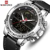 NAVIFORCE Topmerk Herenmode Sporthorloges Heren Leer Waterdicht Quartz Horloge Militair Analoog Digitaal Relogio Masculino245d