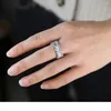 Bröllopsringar 2024 Silverfärg 5A Cubic Zirconia Engagement Band Sprit Bling Stacking CZ Women Finger