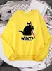 Women's Hoodies Little Black Cat And Knife Printing Womens Clothing Fleece Hip Hop Hoodie Autumn Loose Pullover Crewneck Female Sweatshirt