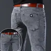 2024 pantalones vaqueros de moda para hombre estilo coreano pantalones rectos grises de cintura media pantalones vaqueros casuales para hombre 240125