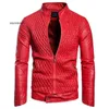 Style Motorcycle Men Veste en cuir Spring and Automne Placonet Plackeet Fashion Stand-up Collier Couleur Solie Vestes en cuir