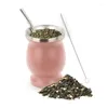 Tumblers Tea Cup Argentina isolerat halm rostfritt stål kompis Simple Gourd med en rengöringsborste och 230 ml