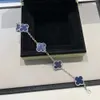 Cleef Jewelry Van Four Leaf Clover Bracelet 2024 Christmas New Product Bracelet Women Designer Bracelet Luxury Peter Stone Blue Pendant Necklace High Quality